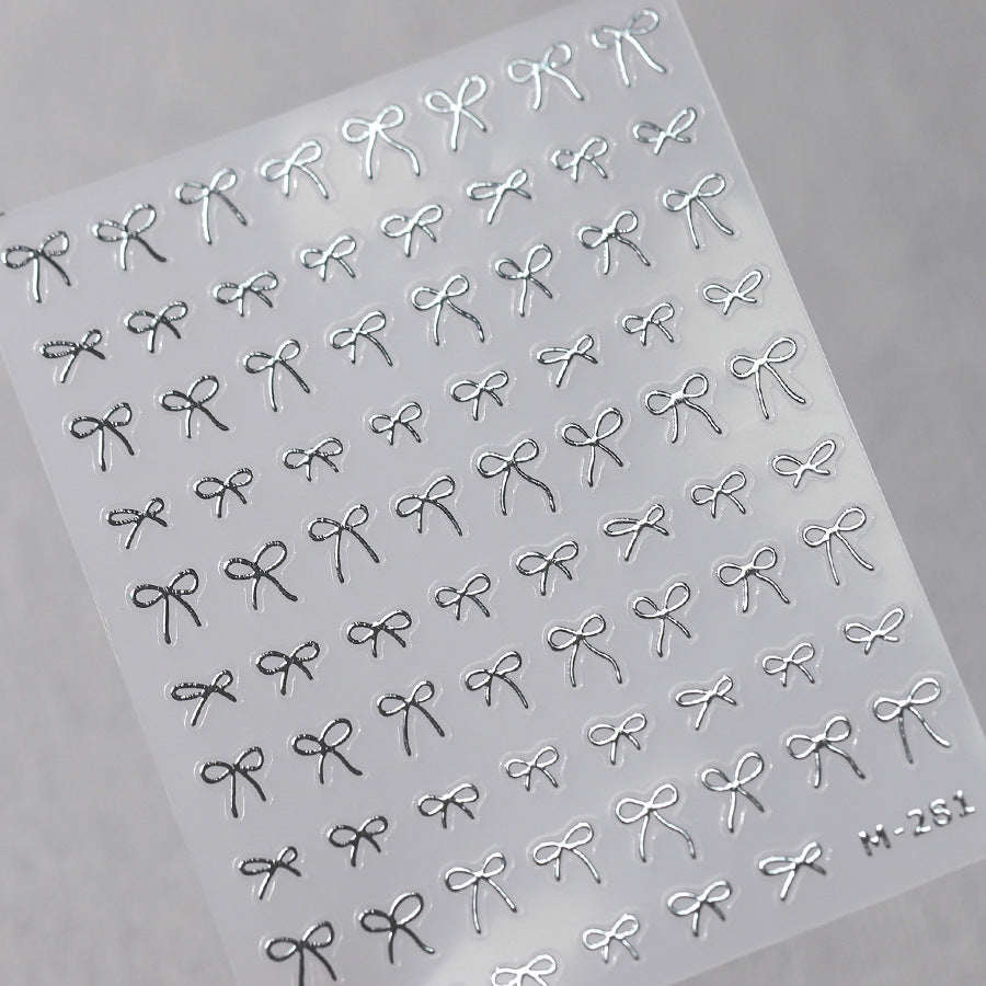 Tensor Nail Sticker - Bow (Silver)