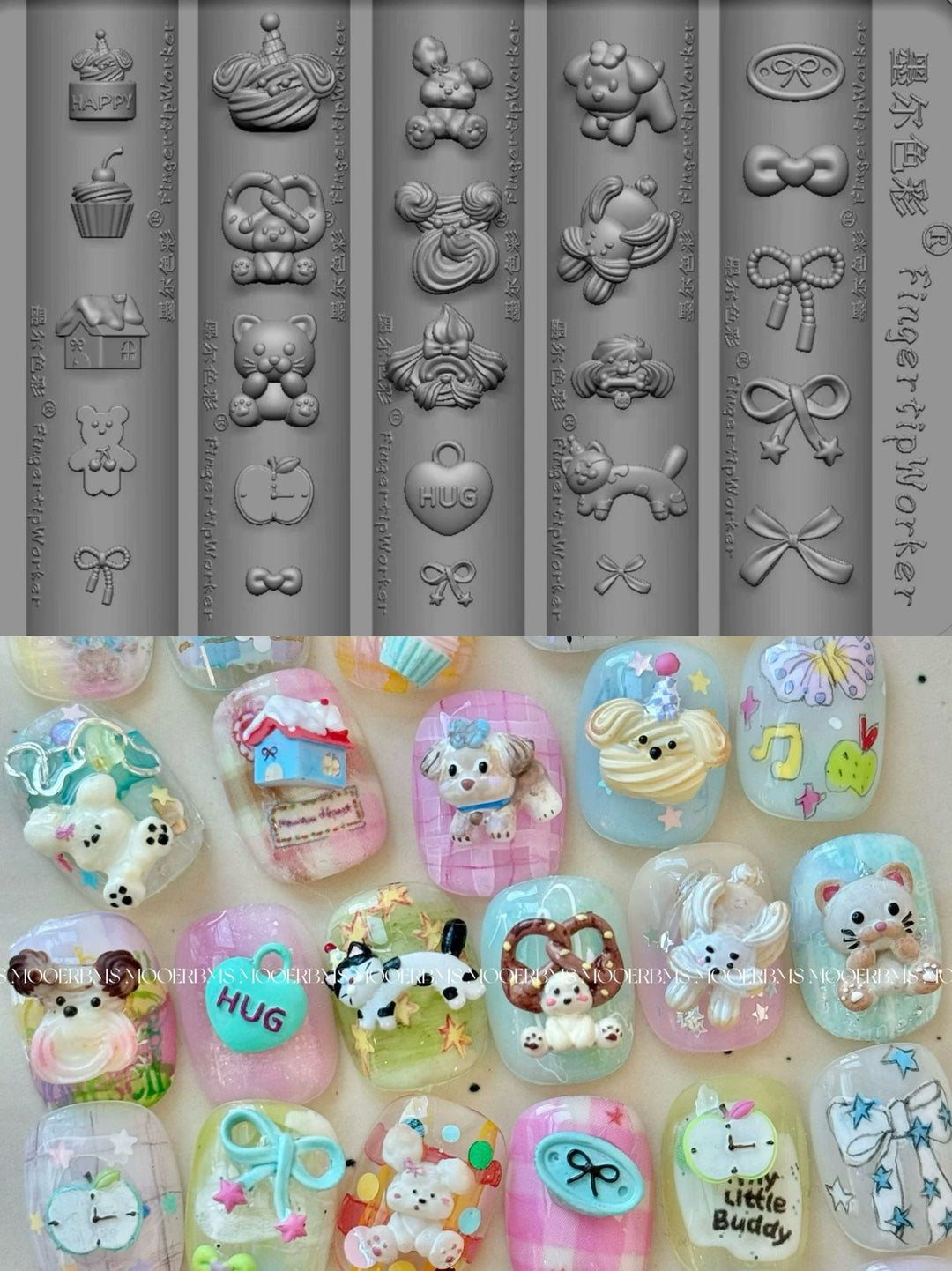 Mooer - 3D Art Silicone Mold - Kawaii Mix