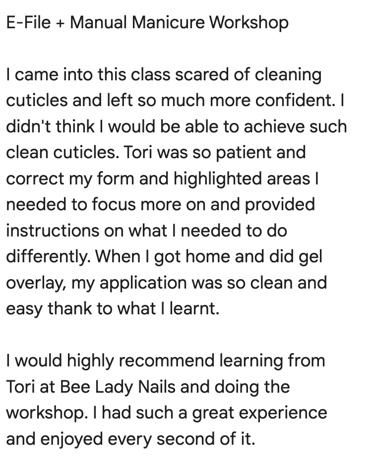 E-File + Manual Manicure Nail Workshop