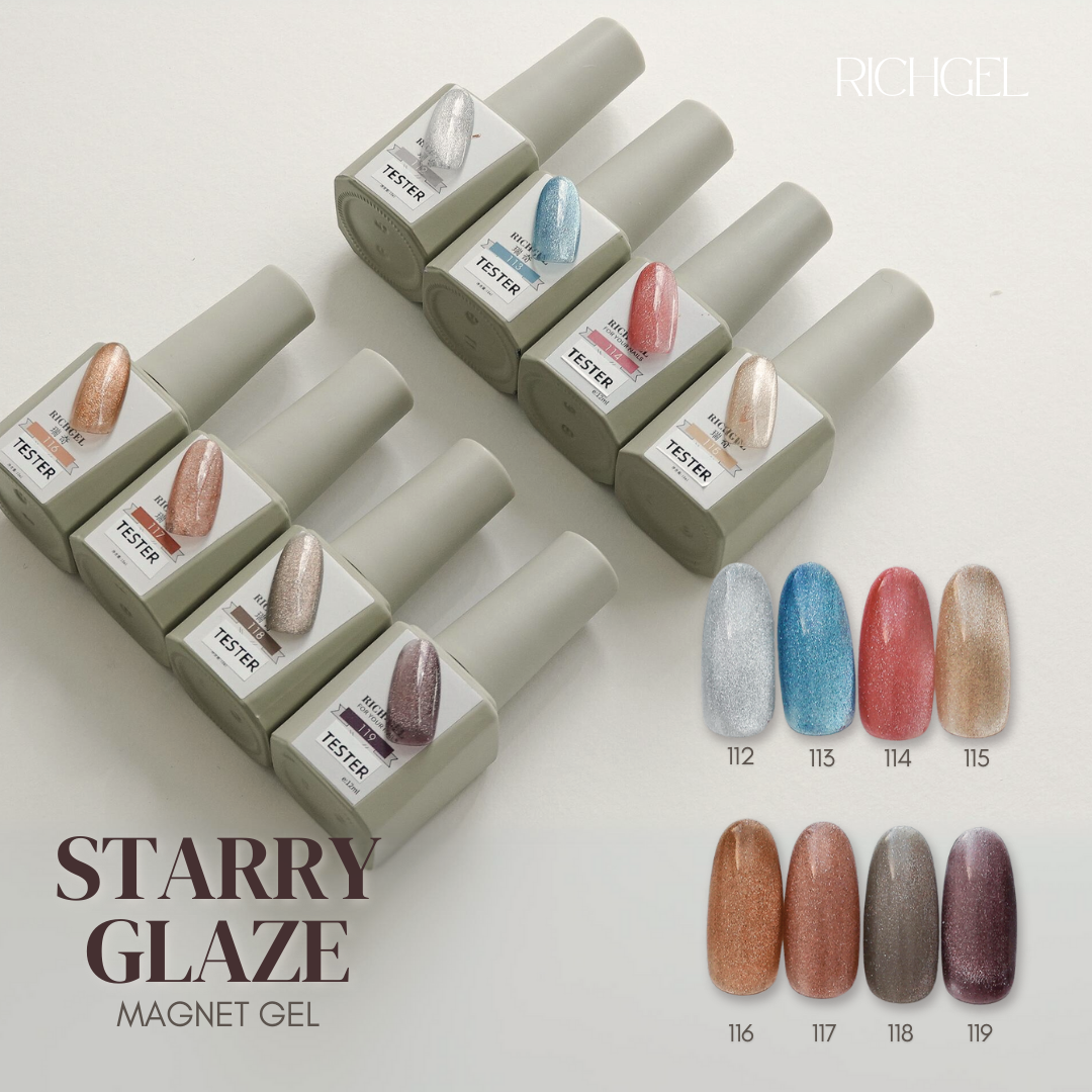 Rich Gel Starry Glaze Magnet Gel Set- 8 Colours