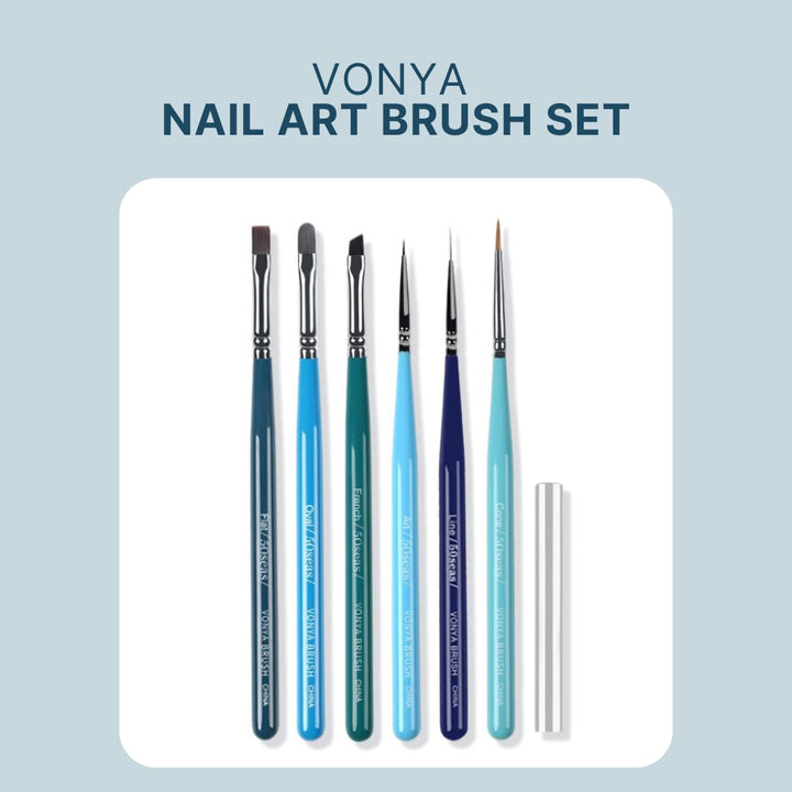 VONYA- Nail Art Brush Set (6 types with free case)