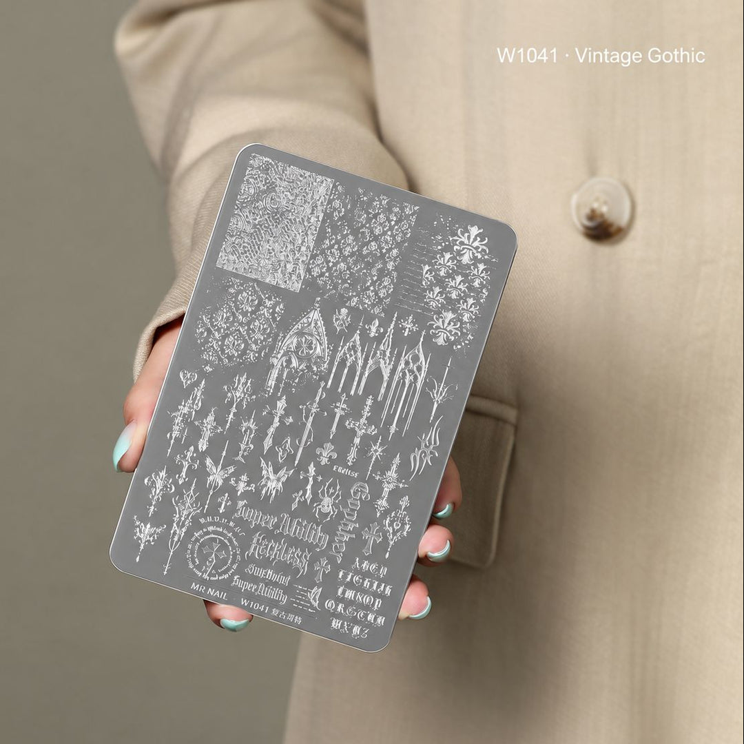 Bee Lady Nails - Stamping Plate Vintage Gothic W1041