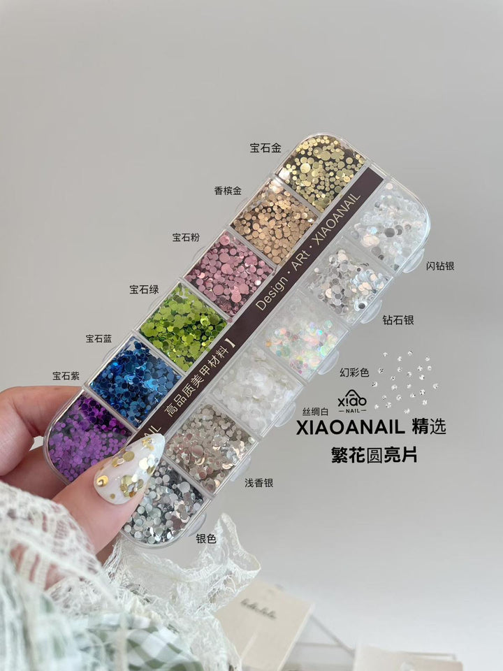 Xiao A - 12 Grid glitter set