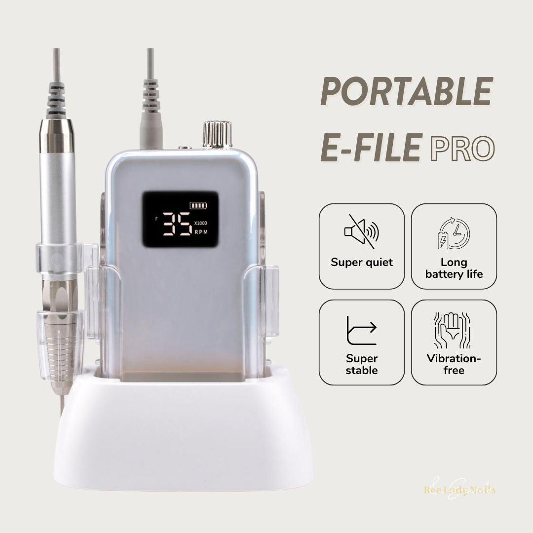 Bee Lady Favourite - Silver Portable E-File for PRO (vibration-free) - Bee Lady nails & goods