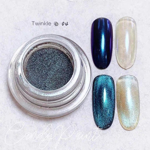 Candypaint - Twinkle T04 Chrome + Magnet Powder 2 in 1 (Blue Galaxy) 1g - Bee Lady Nails & Goods