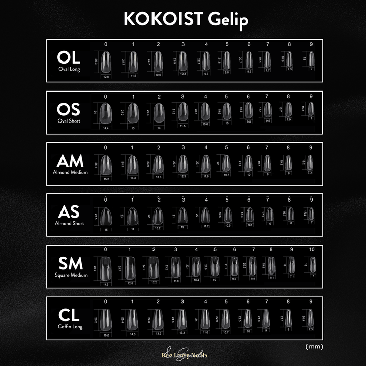 KOKOIST Gelip - Long Oval 300 Pieces - Bee Lady nails & goods