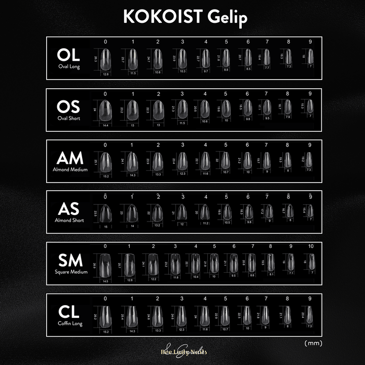 KOKOIST Gelip Refill - Long Oval (30 pcs) - Bee Lady nails & goods