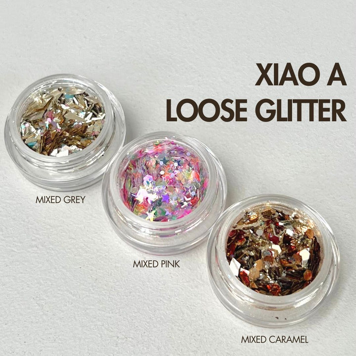 Xiao A - Loose Glitter (Grey/ Caramel/ Pink)