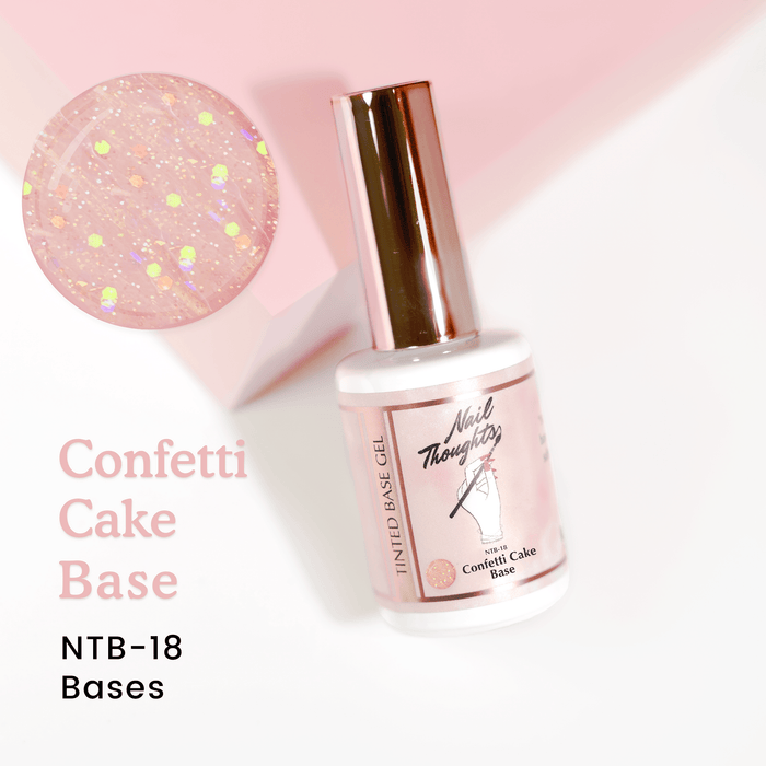 Nail Thoughts [NTB-18] Confetti Cake Tinted Base Gel in bottle - Bee Lady Nails & Goods