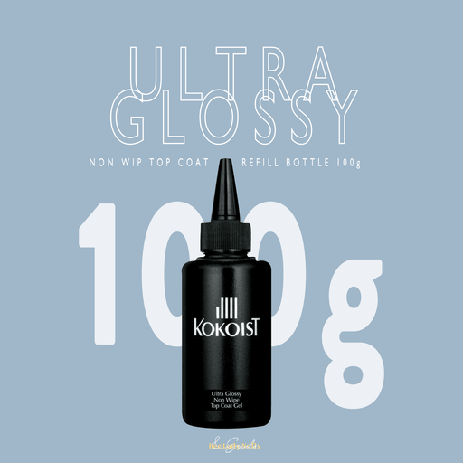 Ultra Glossy Non Wipe Top Coat Gel - Refill bottle 100g + FREE gel pot - Bee Lady nails & goods