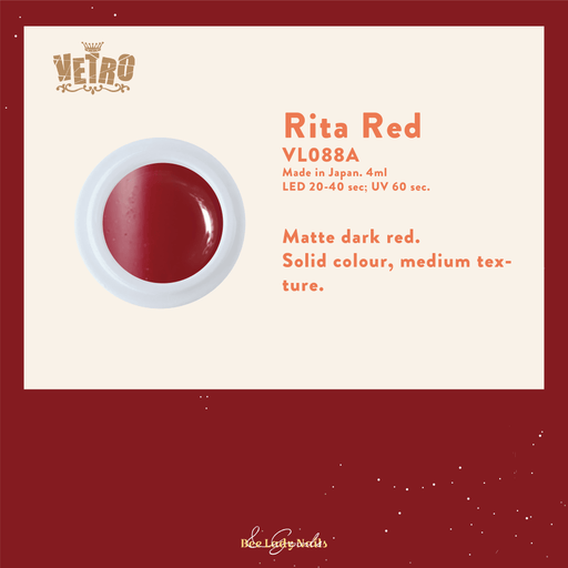 VETRO VL088A - Rita Red - Bee Lady Nails & Goods